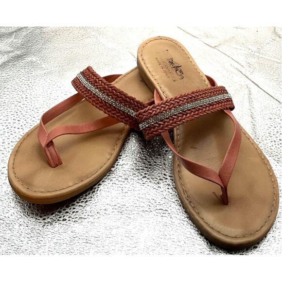 COACH and FOUR Rex Strappy Sandals Women's Size 7M Made in Italy Rhinestones - Picture 3 of 8